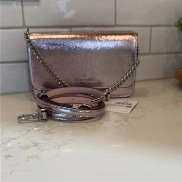 NWT Kate Spade Metallic Pink Crossbody Bag - Picture 2 of 5